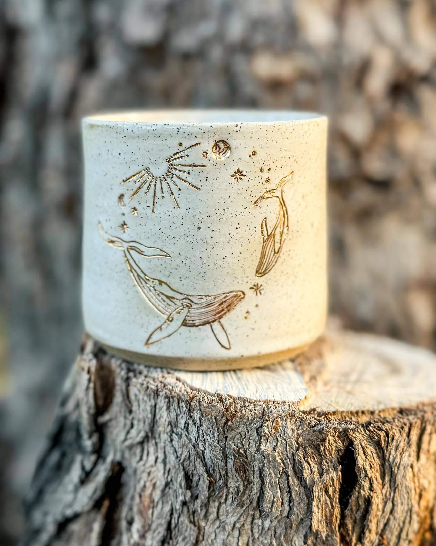 Whale's playful in Universe - Ceramic Mug